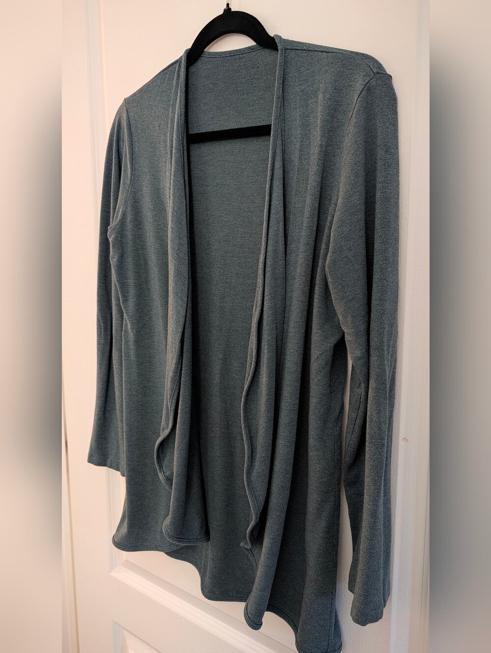 Miik XL Fog Melange Rory Shawl-Collar Open Cardigan Sweater